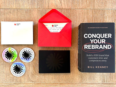 Conquer Your Rebrand custom mailings! author b2b branding bill kenney book brand agency brand identity brand strategy branding conquer your rebrand design focus lab packaging rebranding shipping