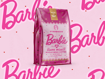 Barbie x Starbucks Collab Design Challenge barbie branding collab design challenge design collab graphic design logo starbucks typography vector