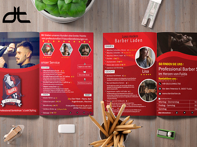 4-page brochure design trifold template