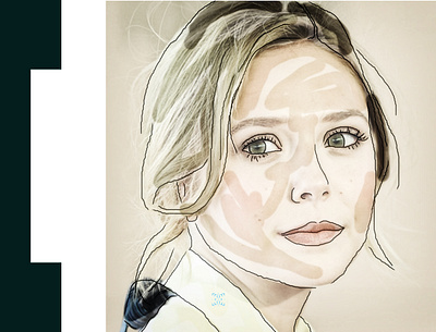 Portrait Practice_ Elizabeth Olsen_01 illustration