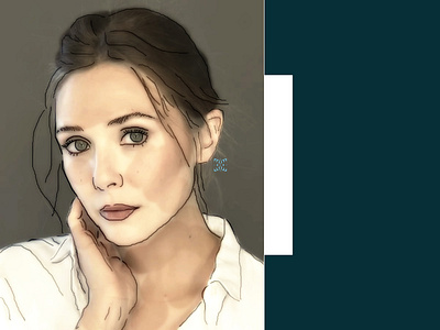 Portrait Practice_ Elizabeth Olsen_03 illustration