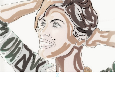 Portrait Practice_ Eva Mendes illustration