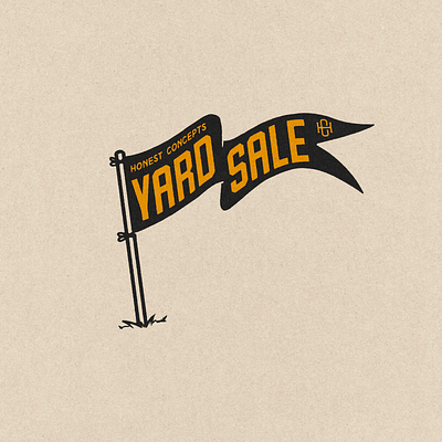 Yard Sale badge branding design flag graphic design illustration logo typography vintage