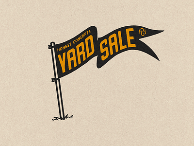 Yard Sale badge branding design flag graphic design illustration logo typography vintage