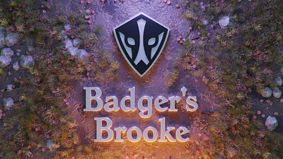 Badger's Brooke 3D Identity Concept 3d blender brand branding cycles dd design environment fantasy graphic design identity illustration logo render