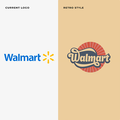 Walmart logo retro style branding design icon illustration logo minimal retro shopping experience typography vector