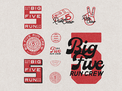 Surrey Big 5 Run Crew badge branding design graphic design illustration logo run club run crew running typography vintage