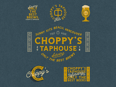 Choppy's Taphouse badge beer beers branding brewing design illustration taphouse typography vancouver vintage