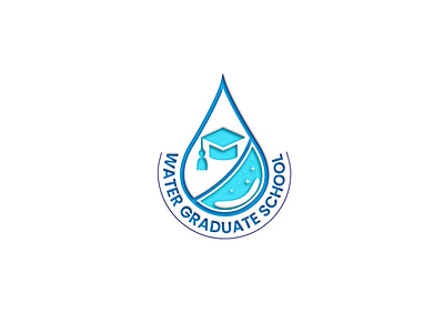 Water Graduate School Logo 3d branding design graphic design illustration logo systems company logo technoloty logo typography uniquelogo usalogo vector water waterlogo