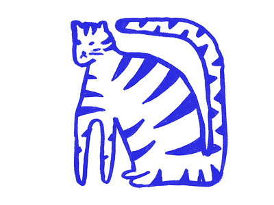 Tiger. blue design graphic design illustration minimal tiger white