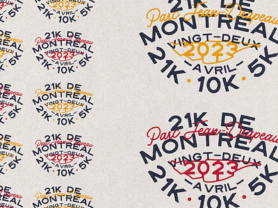 21k De Montreal badge branding design graphic design illustration logo running typography vintage