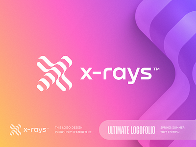 X-Rays logo in Ultimate Logofolio Collection ai blockchain branding collection gradient identity illusion lepisov letter x logo neuronet optical x logo x ray