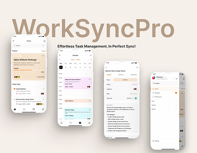 WorkSyncPro mobile app mobile ui saas task management uiux