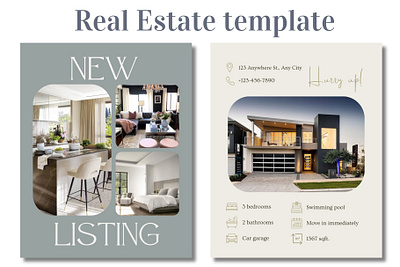 Editable canva template for real estate branding graphic design ui
