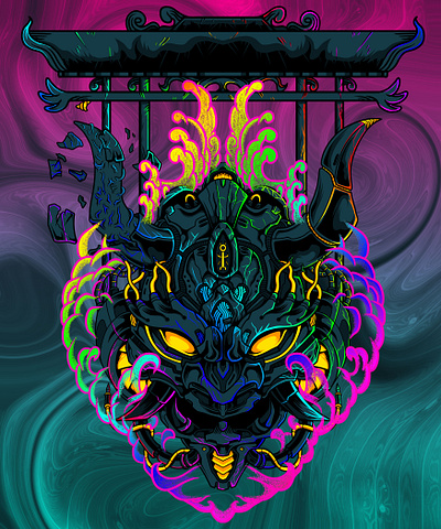 Mecha Demon artwork demon design digital art digital drawing digital illustration illustration japan style japanese mecha mecha demon