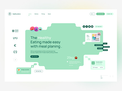Nutrition Monitoring Landing Page body business coaching consulting diabet diet doctor health landing page meal minimal monitoring nutrition recommendation saas smart system startup ui ux webflow wordpress