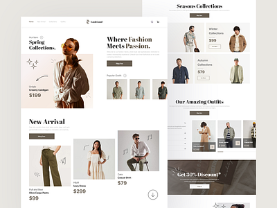 LookGood - Fashion Store Landing Page catalogue collections fashion landing page minimalist outfit popular store style ui ux web design website