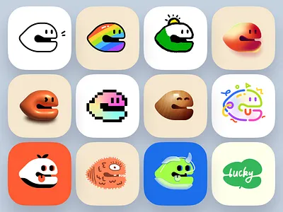 Lucky Wooden：Wooden Fish Style # 1 clover cyberpunk fluorescent color illustration light simulacrum lucky mala minimalism neon pixel style rainbow wooden wooden fish