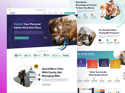 Simple Admin Saas Website brand identity design product design saas website