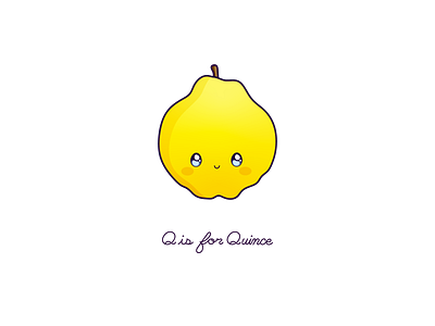 Day 133-365 Q is for Quince cute design fruit kawaii quince vector