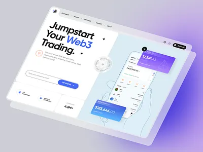 Web3 Crypto Wallet blockchain branding coin crypto defi dex eth exchange finance landing page nft product design token trading ui venture wallet web3 webdesign website ui