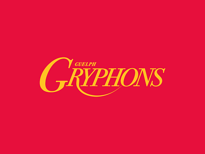 Guelph Gryphons branding concept for hire freelance graphic design illustration logo script serif sports type typography vintage