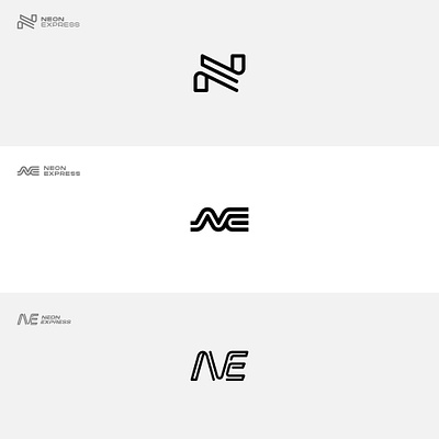 Neon Express Logo Design Explorations 2 branding design letter logo mark monogram simple simple logo