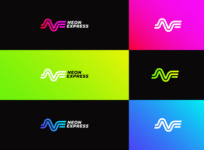 Neon Express Logo and Color Combos branding design letter logo mark monogram simple simple logo