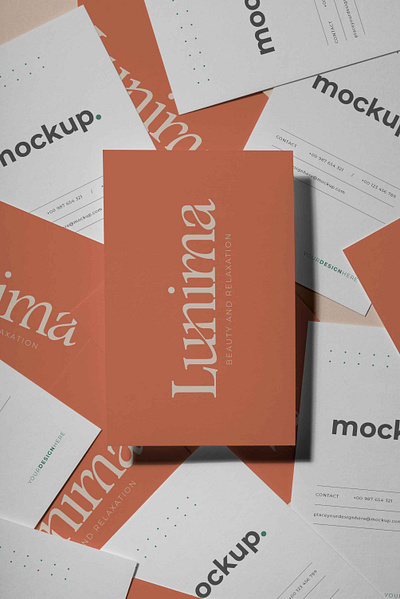 Lunima sample mockup beauty branding design leaf leaves letter lifestyle logo mark monogram simple simple logo