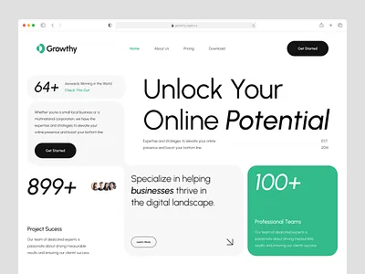 Growthy - Digital Marketing Agency ads agency agency website design digital marketing ditigal agency landing page marketing marketing agency marketing web marketing website ui ui design web web design website website design