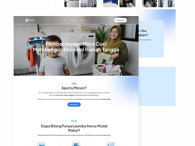Laundry Service Landing Page - Micuci branding company design graphic design landingpage laundry logo service ui uiux ux wash webdesign