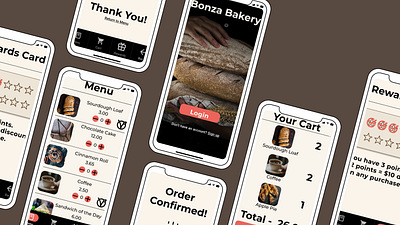 Bonza Bakery app design ui ux
