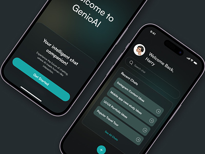GenioAI - AI Chat Assistant Mobile App ai ai chat app app design bot ai chat bot chat gpt design figma message mobile app prompt ui ux