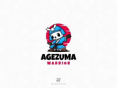 AGEZUMA branding cartoon logo design graphic design logo logotype loos modern panda logo samurai logo