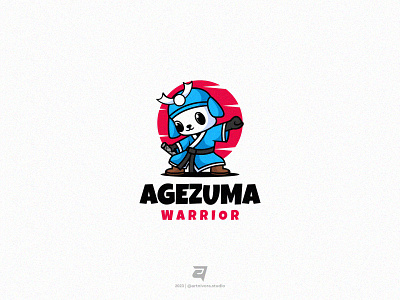 AGEZUMA branding cartoon logo design graphic design logo logotype loos modern panda logo samurai logo
