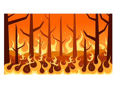 Forest Fire Disaster Illustration jungle
