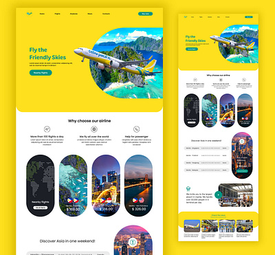 Airline Sample Landing Page figma landing page graphic design ui