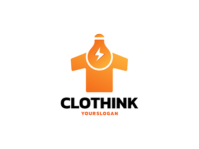 CLOTHINK LOGO app apparel branding bulb clothing design dual meaning fashion graphic design icon ideas illustration logo smart style ui ux vector