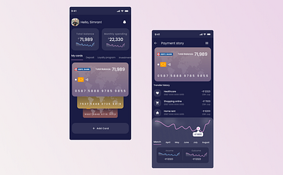 Credit card management UI branding design figma flat ui user experience user interface ux