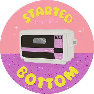 Started from the Bottom 90s cooking cute drake easy bake oven hand drawn illustration pop art procreate retro sticker design throwback