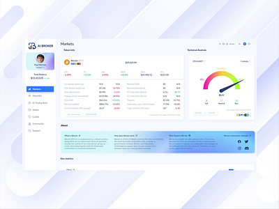 AI Broker - Crypto Trading & Portfolio UI UX Dashboard DeFi App ai blockchain crypto crypto trading cryptocurrency dapp dashboard defi extej finance fintech interaction design investment app portfolio management saas trading ui ux wallet web app web3