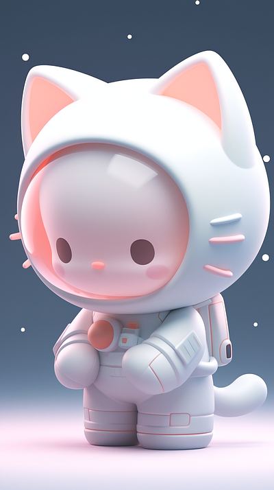 hello kitty space ai aigc android app branding cat cute design hellokitty illustration interface logo midjourney phone ui visual