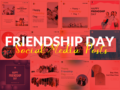 Friendship Day Social Media Post Templates ad banner friendship day graphic design happy friendship day social media social media ads social media banner social media design social media post social media posts social media templates
