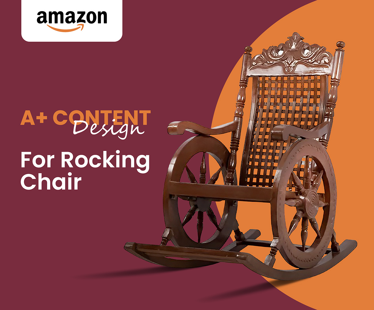 A+ Design for Mood Of Wood - Rocking Chair a a amazon a design a listing amazon amazon a amazon ebc amazon listing branding client work design ebc content ebc design ebc image enhanced brand content enhanced images furniture furniture ebc graphic design illustration