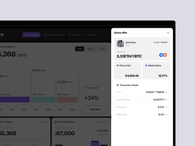 Dstafin - Crypto platform UX/UI design animation application crypto cryptocurrency dashboard motion graphics mvp platfrom product product design prototype ui ux uxdesign web app