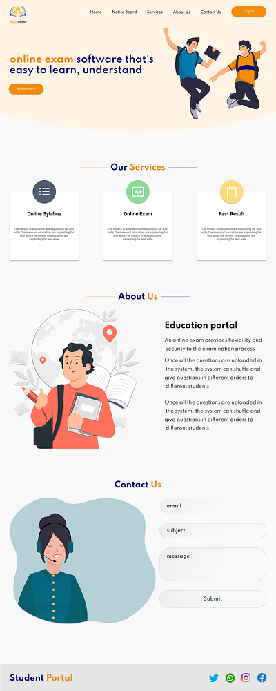 E-Learning Website Home Page Design elearning web figma graphic design illustration logo ui ui design web design website website design