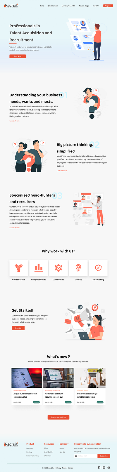 Recruitment Website Home Page Design figma graphic design illustration logo recruitment recruitment website design ui ui design web website design