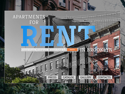 Brooklyn apartment rent landing apartment for rent landing page lending page real estate real estate website rent aggregator website ui ux uxui web design website design website for rent agency