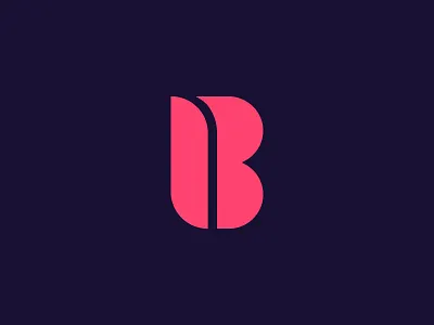 Letter B, B modern logo design, lettermark, for sale. alphabet branding broadcast design display doubles ecommerce entertainment europe flat geometric industry letter b letterform logo logo designer one color pink tv upercase