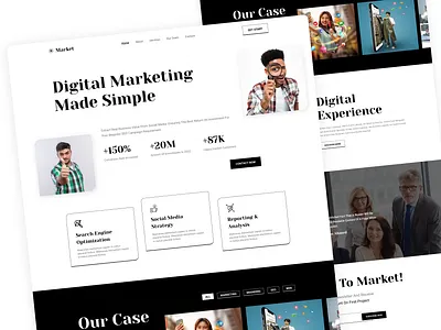 Digital marketing landing page design digital marketing landing page landing page marketing minimal design trendy design ui uxui web web design
